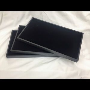 3-Black Velvet Jewelry Trays
